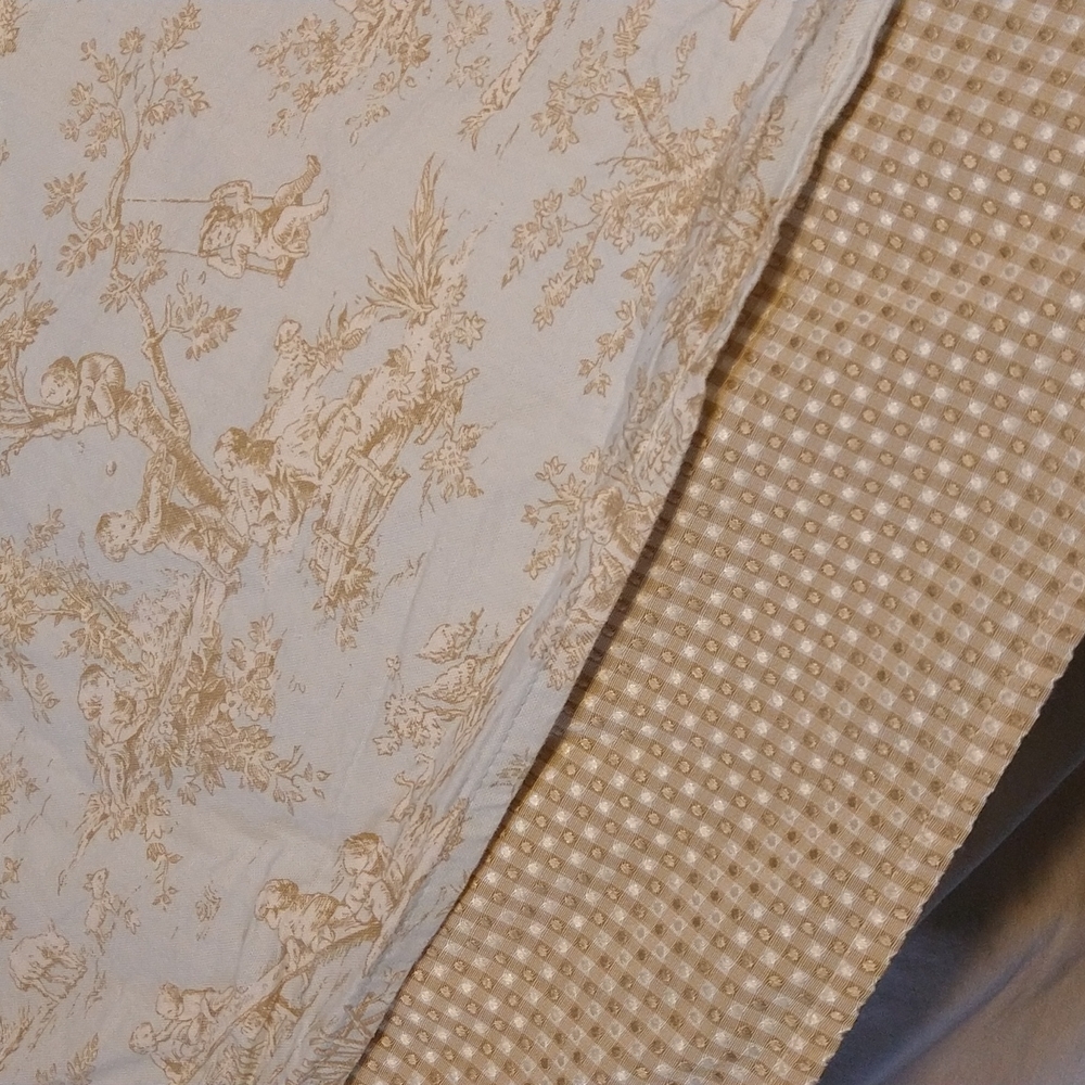 Baby Nursery Decor Neutral Chinoiserie Toile Crib Toddler Bed Skirt